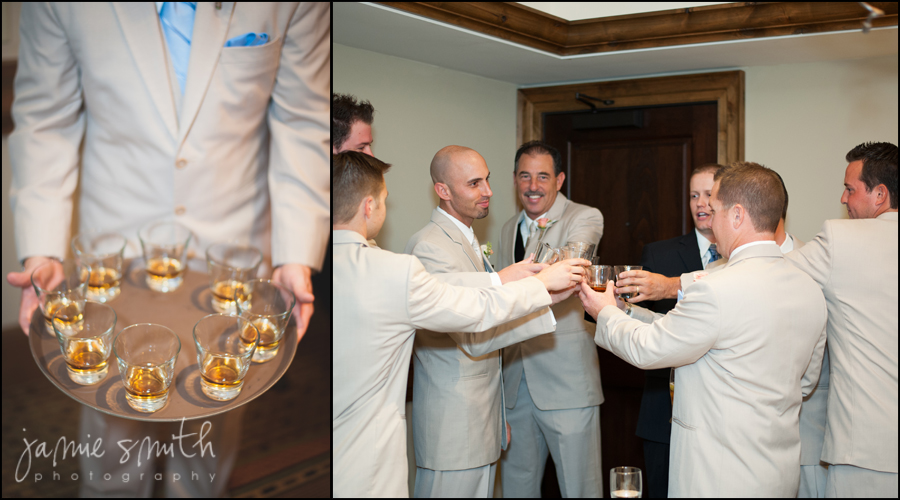 groomsmen taking shots of whisky