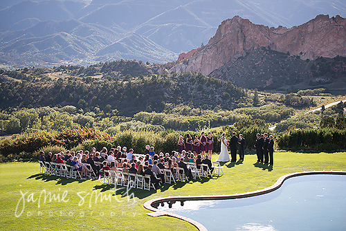 Breathtaking views at this outdoor wedding ceremony.