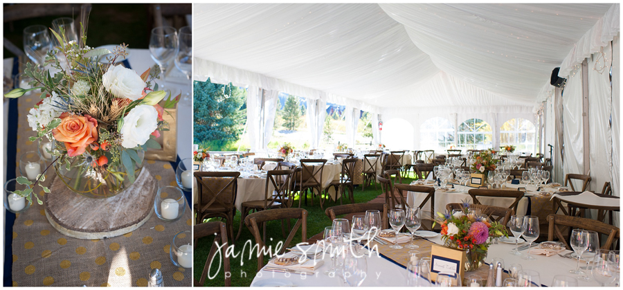 beautifully decorated tented reception