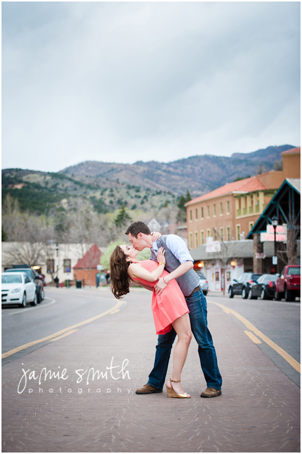 kissing in the heart of downtown Manitou