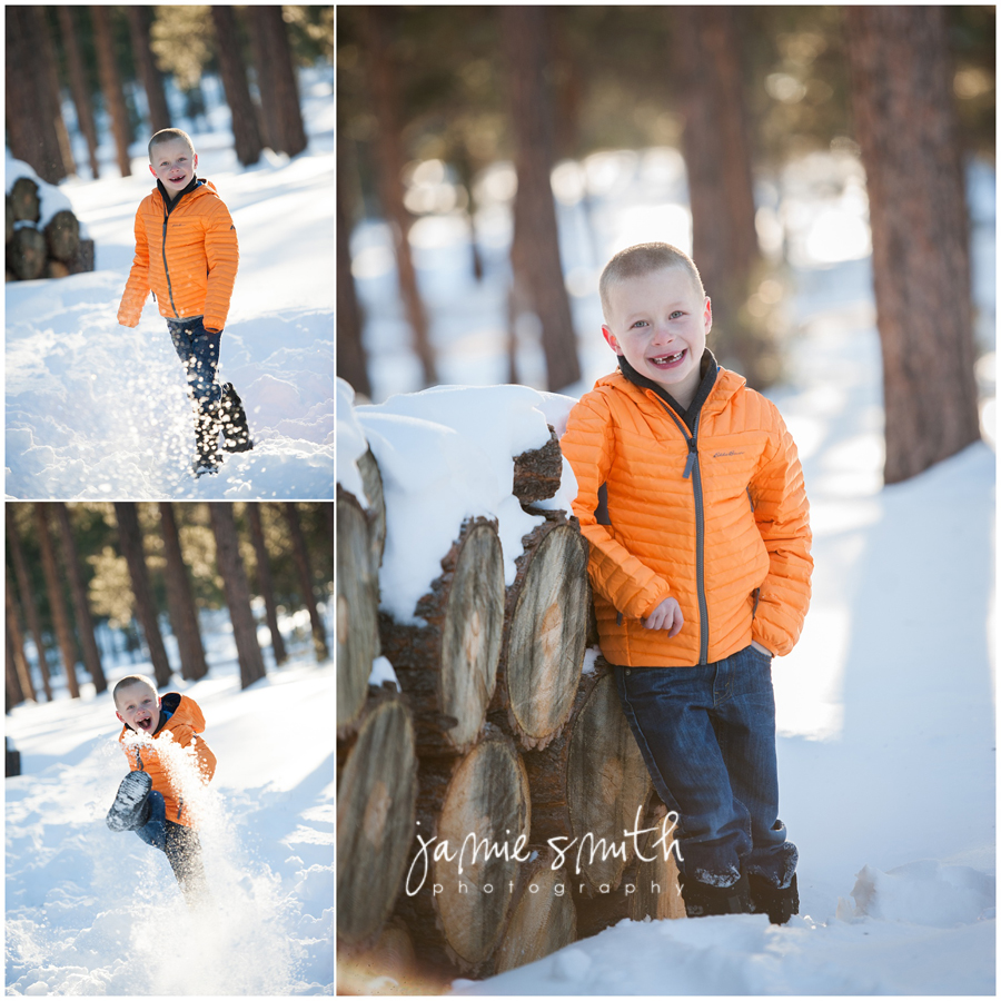 happy little boy playing in the snow Colorado Springs Winter Activities